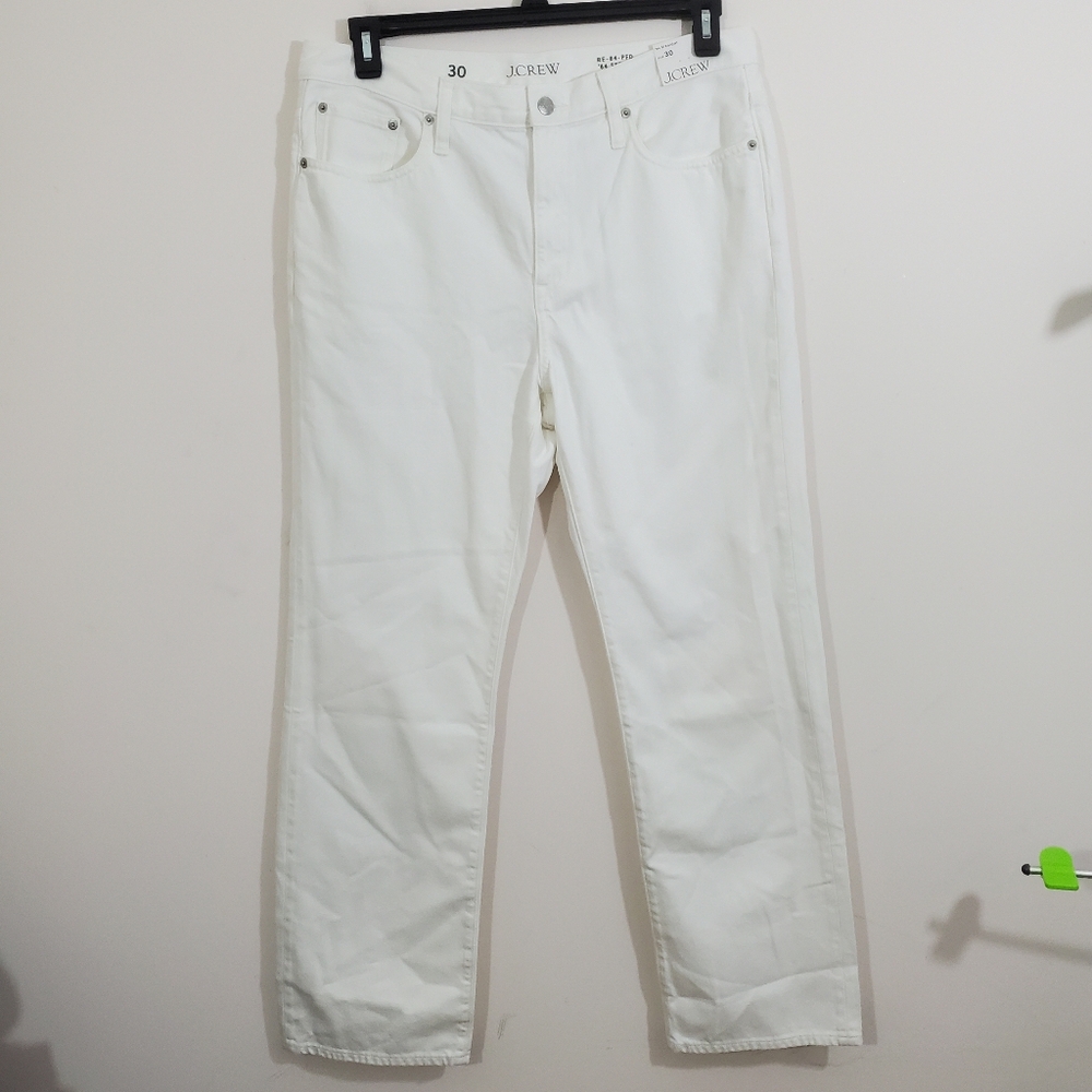 NWT J. Crew Jeans Mid-rise Straight 1984 Rigid Denim White Size 30 - Picture 8 of 12